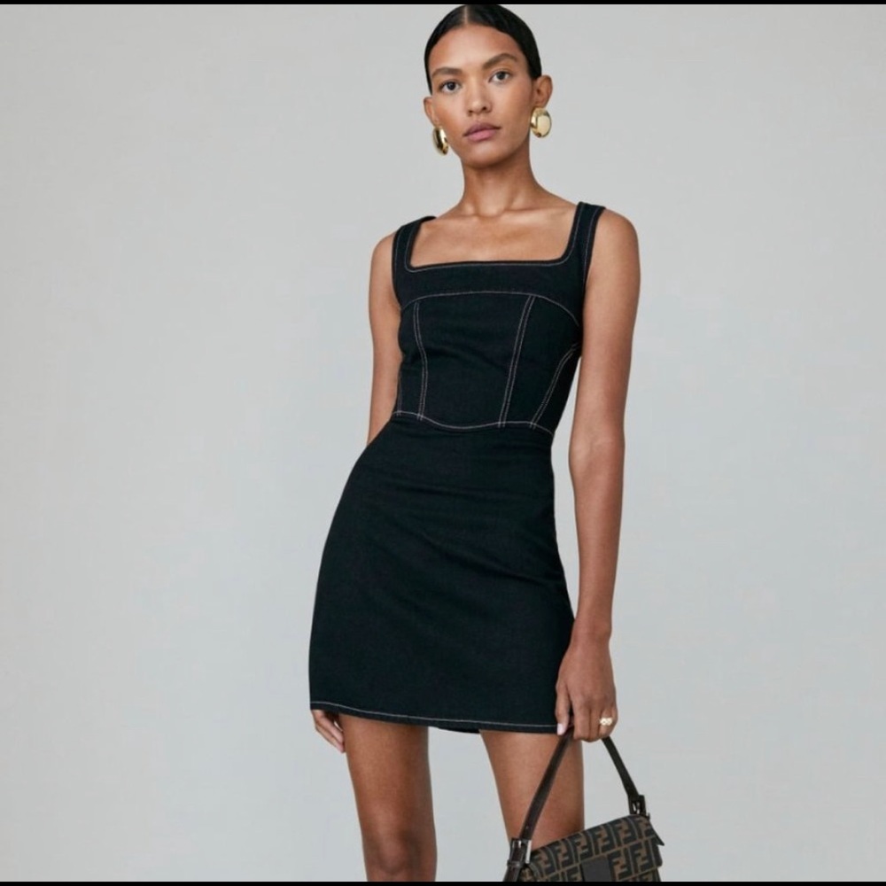 Davies Bustier Denim Mini Dress Reformation